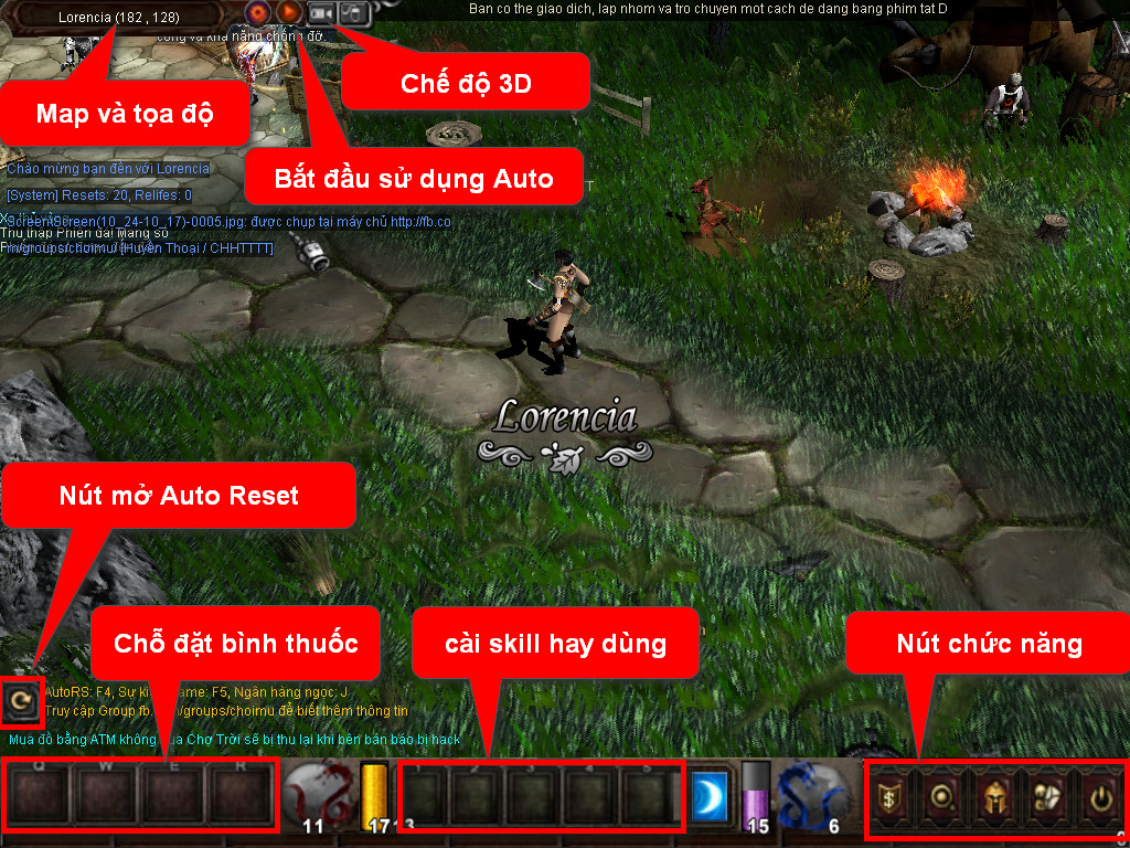 Chức năng chính của Game MU Sơn Hà